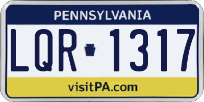 PA license plate LQR1317