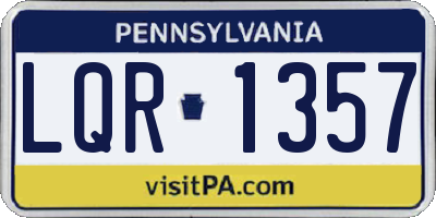 PA license plate LQR1357