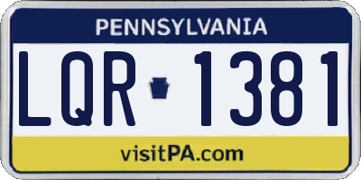 PA license plate LQR1381