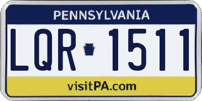PA license plate LQR1511