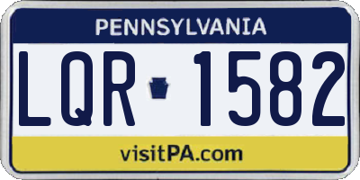 PA license plate LQR1582