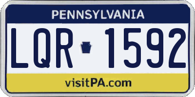 PA license plate LQR1592