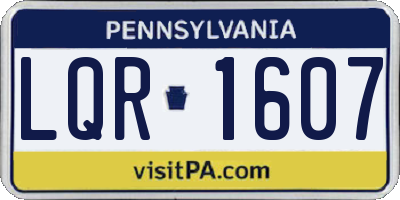 PA license plate LQR1607
