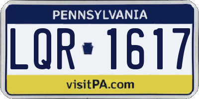 PA license plate LQR1617