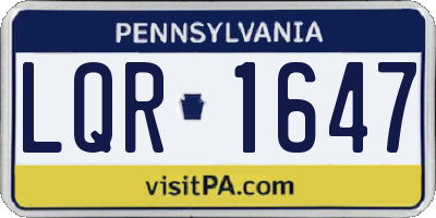 PA license plate LQR1647