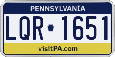 PA license plate LQR1651