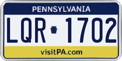 PA license plate LQR1702