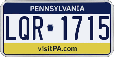 PA license plate LQR1715
