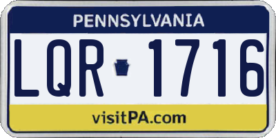 PA license plate LQR1716