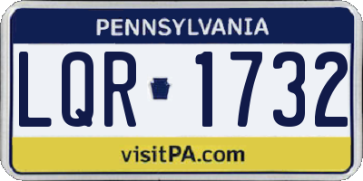 PA license plate LQR1732