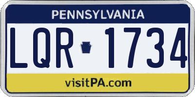 PA license plate LQR1734