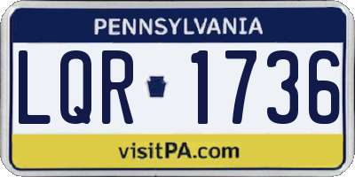 PA license plate LQR1736