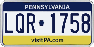 PA license plate LQR1758