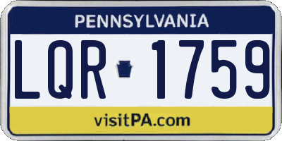 PA license plate LQR1759