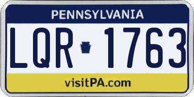 PA license plate LQR1763