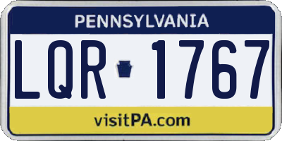 PA license plate LQR1767
