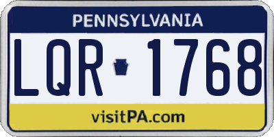 PA license plate LQR1768