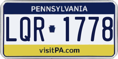 PA license plate LQR1778