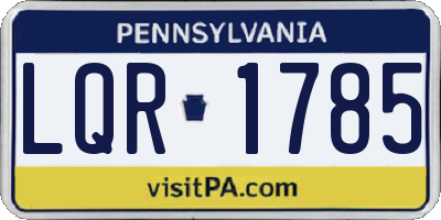 PA license plate LQR1785
