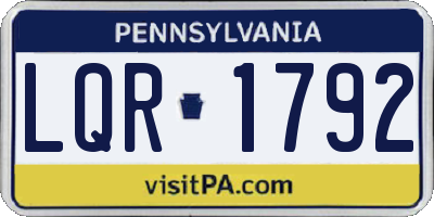 PA license plate LQR1792