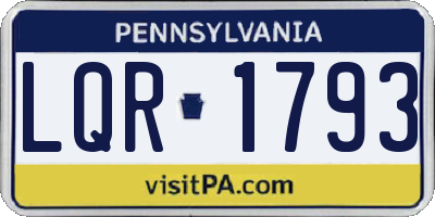 PA license plate LQR1793