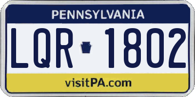 PA license plate LQR1802