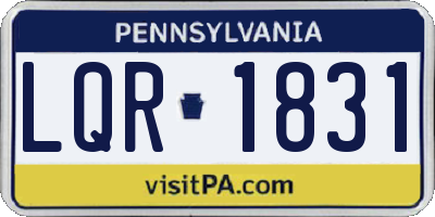 PA license plate LQR1831