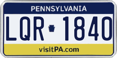 PA license plate LQR1840