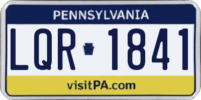 PA license plate LQR1841