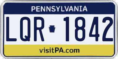 PA license plate LQR1842