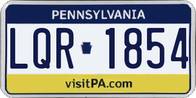 PA license plate LQR1854