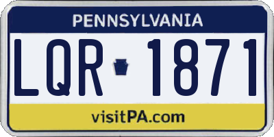 PA license plate LQR1871