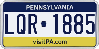 PA license plate LQR1885