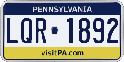 PA license plate LQR1892