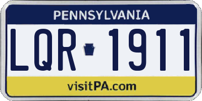 PA license plate LQR1911
