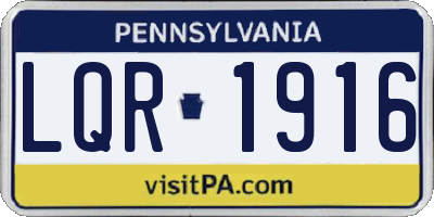 PA license plate LQR1916