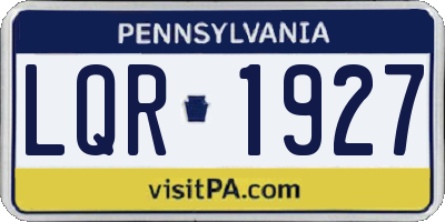 PA license plate LQR1927