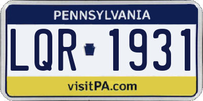 PA license plate LQR1931