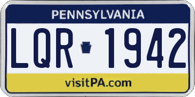 PA license plate LQR1942