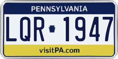 PA license plate LQR1947
