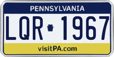 PA license plate LQR1967