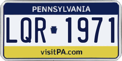 PA license plate LQR1971