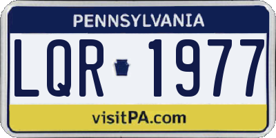 PA license plate LQR1977