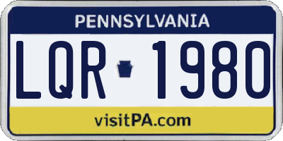 PA license plate LQR1980
