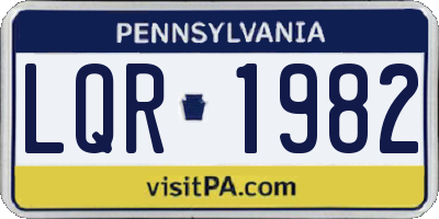PA license plate LQR1982