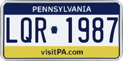 PA license plate LQR1987