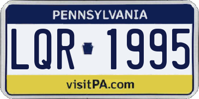 PA license plate LQR1995