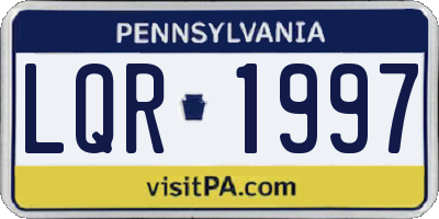 PA license plate LQR1997