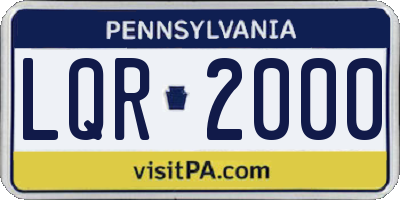 PA license plate LQR2000