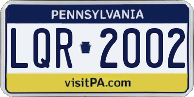 PA license plate LQR2002